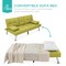 Best Choice Products Modern Linen Convertible Futon Sofa Bed w/ Removable Armrests, Metal Legs, Cupholders
